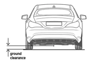 "Ground clearance" үгний утгыг илэрхийлсэн суудлын машины дүрс бүхий контур зураг