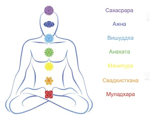 Хүний ​​биеийн долоон үндсэн чакраг санскрит хэлээр нэрлэсэн байдал