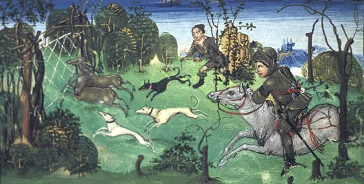 Францын "Цагийн ном" (Book of hours) гэх гар бичмэлээс авсан буга агнах үзэгдэл 2