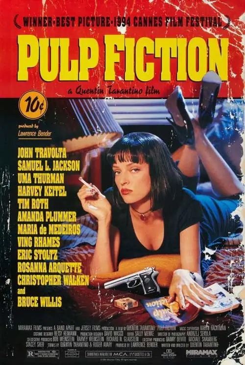 1994 онд нээлтээ хийсэн «Pulp Fiction» киноны постер