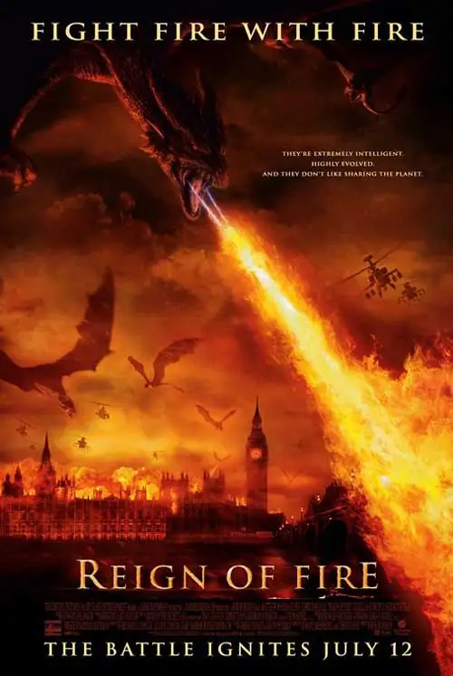 2002 онд нээлтээ хийсэн «Reign of Fire» киноны постер