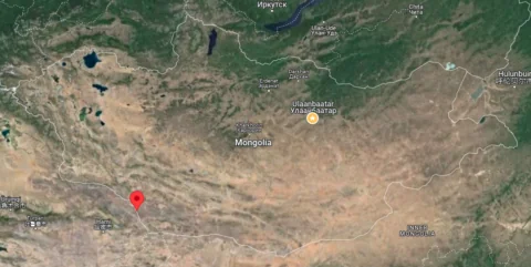 Элсэн хотгорын байршлыг заасан Гүүглийн газрын зураг